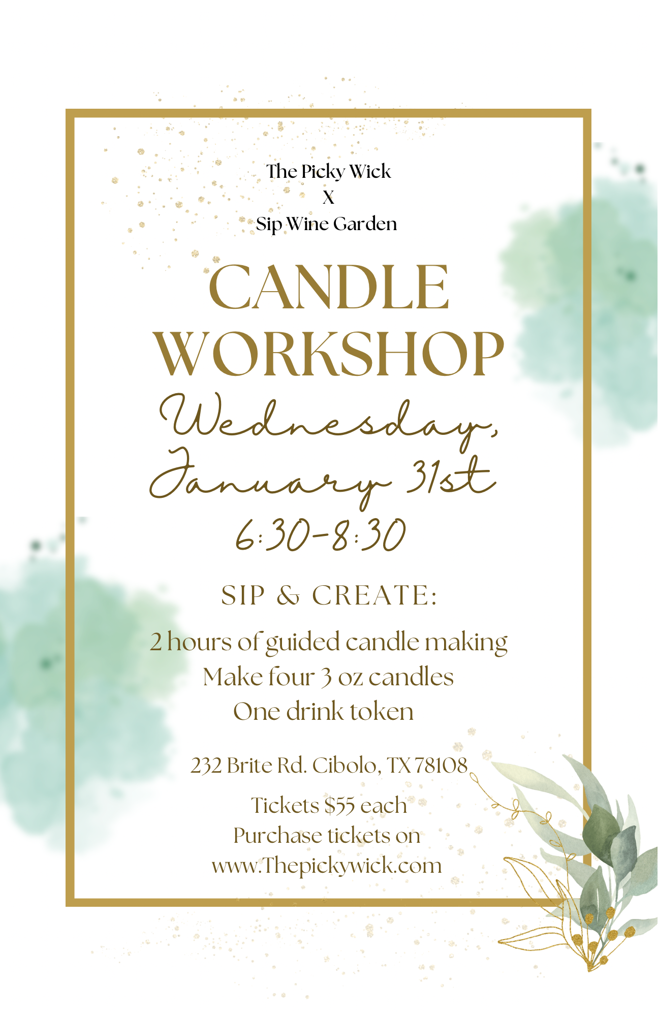 Sip & Wicks Christmas Candle Making Workshop – Soully for You, LLC